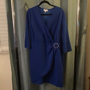 London Times Royal Blue Long Sleeve Dress